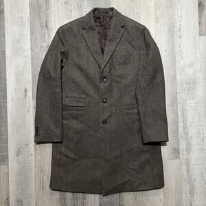 Loro Piana x BOGGI Milano Herringbone Zelander Merino Wool Top Coat Overcoat 56